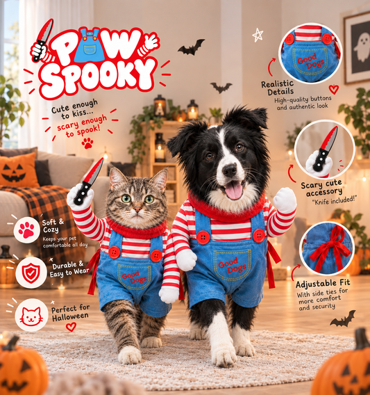PawSpooky™ — Chucky Paws Halloween Costume